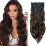 Extensión de cabello sintético con clips moreno 55 cms