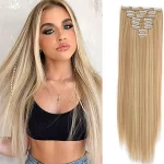 Extensiones de cabello Natural con clip 24 pulgadas 8piezas 18Clips 