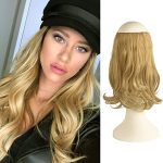 Extensión cabello sintético con goma rubio 35 cms