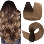 Extensiones Adhesivas de Pelo Natural Remy Marron 20pcs-50g-45cm