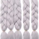 Extensiones de Kanekalon gris plateado y otros colores 5 packs 60 cms