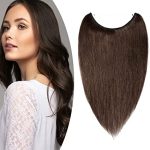 40cm Extensiones de Hilo Invisible Pelo Natural Castaño Chocolate 60g