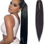 Coleta Clip Extensiones Lisas Largas negro oscuro 50cms