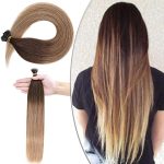 Elailite Extensiones Pelo Natural Queratine I Tip Keratina Remy Cabello Mechas 50g 45cm