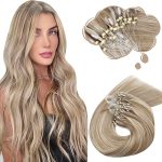 Extensiones de Cabello Micro Ring Pelo Natural Brasileño Rubia Platino 60cms