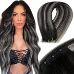 extensiones Micro enlace Remy  Negro Natural Balayage 55 cms