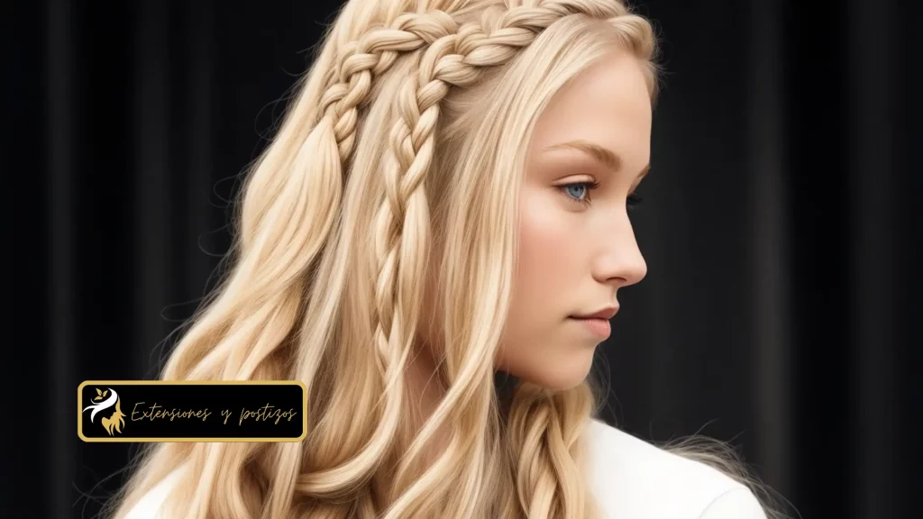 Trenzas vikingas con extensiones